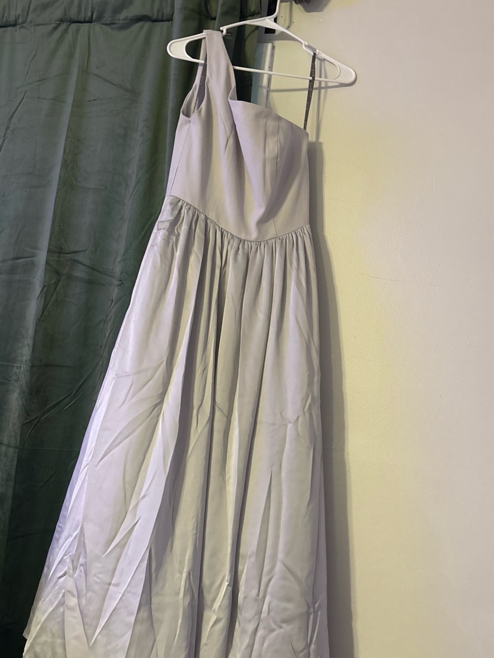 White by Vera Wang One-Shoulder Maxi Dress in Pale Lavender